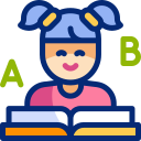 책을 읽는 소녀 animated icon