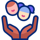 아이들을 안고 있는 손 animated icon