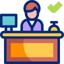 Receptionist desk animated icon