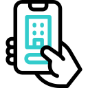 손에 들고 있는 스마트폰 스마트 홈 