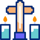 velas em forma de cruz 