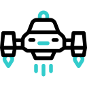 Flying car animated icon