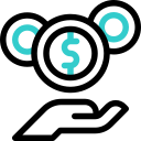 Рука держит монеты animated icon