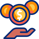 Рука держит монеты animated icon