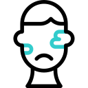 condición de la piel de la cara triste 