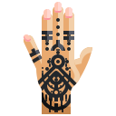 Henna pintou a mão 