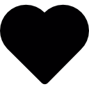 Valentines black heart icon