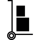 trolley duwkar met dozen icoon