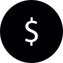 dolarowy okrągły guzik ikona