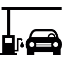 Car in a gas station icon