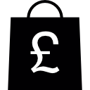bolsa de compras con símbolo de libra icon