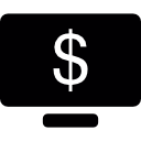 símbolo de dólar en pantalla icon