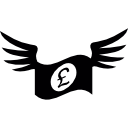 billete de libra con alas icon