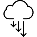 tres flechas de descarga y nube informática 