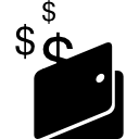 billetera con dólares icon