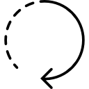 seta circular com pontos 