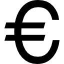 gran símbolo del euro icon