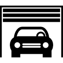 Car inside a garage icon