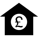 símbolo de la libra esterlina en una casa icon