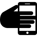 smartphone met hand icoon