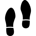 pegadas de sapatos humanos 