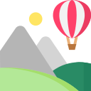 Hot air balloon icon