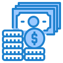 Money srip Blue icon