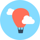 Hot air balloon icon
