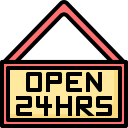 abierto las 24 horas icon