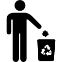 Icono De Papelera De Reciclaje Ilustración del Vector - Ilustración de  envase, negro: 143705052