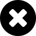 Cross mark on a black circle background 