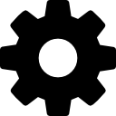 Cog wheel silhouette icon