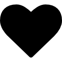 silhouette en forme de coeur icon