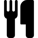 silhouette de fourchette et couteau icon