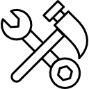 llave y contorno de martillo de pico icon