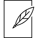 pluma pluma y contorno de papel icon