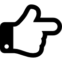 Finger of a hand pointing to right direction icon