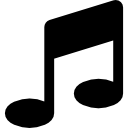 Music note black symbol icon