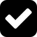 Check sign in a rounded black square icon