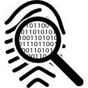 ver una marca de huella digital como código binario icon