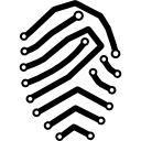 variante de impressão digital feita de linhas e pequenos círculos 