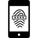 escáner de huellas dactilares con contraseña en el teléfono móvil icon