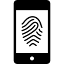imagen de huella digital en teléfono móvil icon