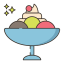 helado con frutas y nueces icon