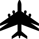 forma de avión negro con alas dobles icon