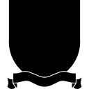 emblema escudo com fita na parte inferior 