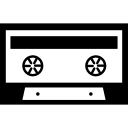 cassette cassette blanche avec détails noirs Icône