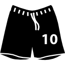 shorts de fútbol con el número 10 