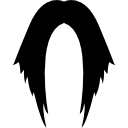 cabello largo y oscuro en puntos 