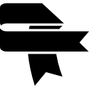 Ribbon black shape icon